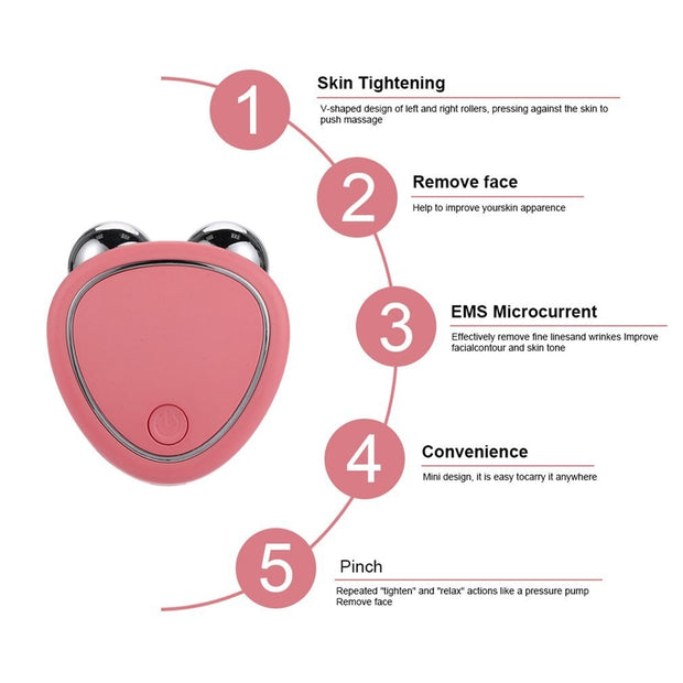 Instrumento de belleza facial portátil de microcorriente.